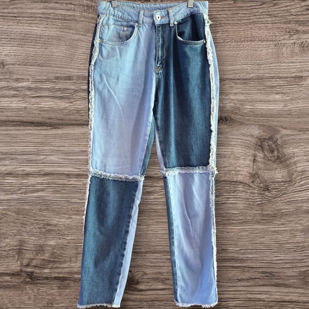 The Ragged Priest Wide Leg With Taper Jeans with Two-Tone Design